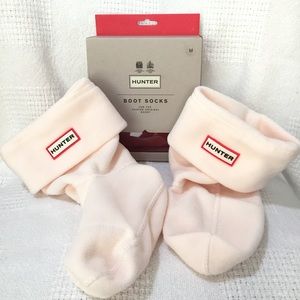 🆕 Hunter Original Short Boot Fleece Socks size M Cream color